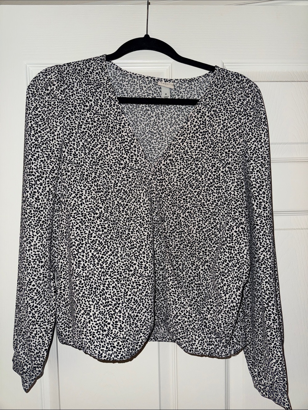 a new day Black & White Printed V-Neck Blouse